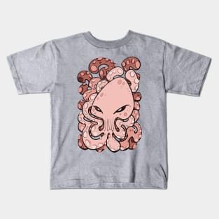 Octopus Squid Kraken Cthulhu Sea Creature - Blooming Dahlia Pink Kids T-Shirt